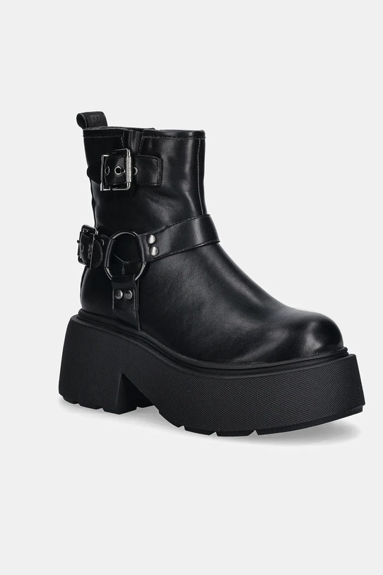 Buffalo botki Vicious Biker Short imitacja skóry licowej czarny 1270157