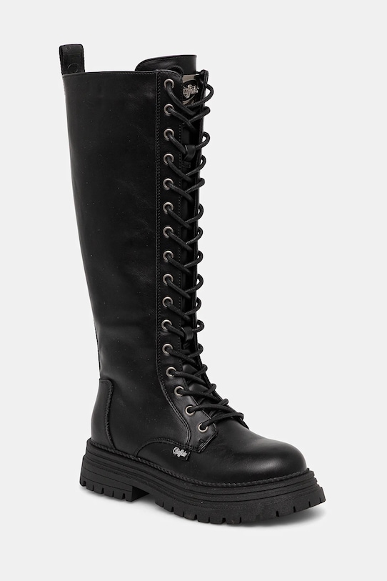 Buffalo kozaki Lennox Lace Up Hi syntetyczny czarny 1622611