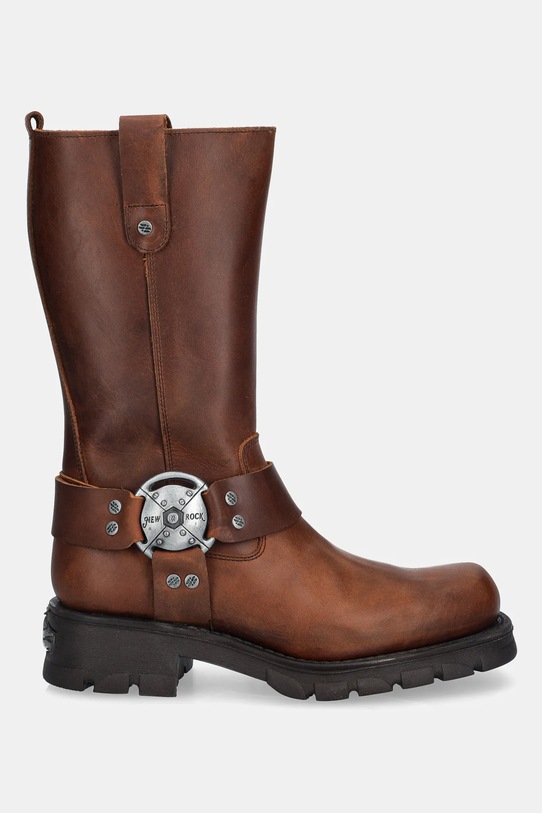 New Rock kozaki skórzane Alaska Cuero, Motorcycle Marron M.7610.C2 brązowy AW25