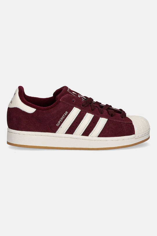 Semišové tenisky adidas Originals Superstar II HQ4913 burgundské AW25