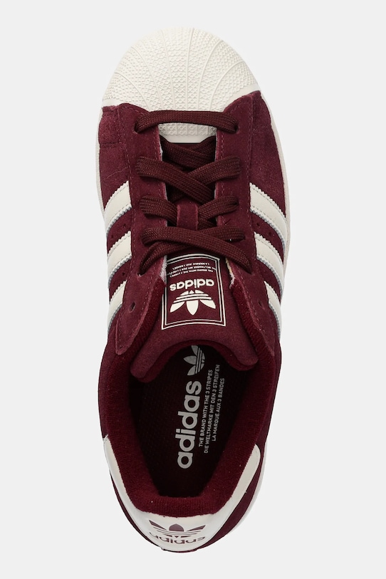 Semišové tenisky adidas Originals Superstar II burgundské HQ4913