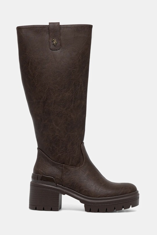 Δερμάτινες μπότες U.S. Polo Assn. HALEY011 HALEY011W.EY1 καφέ AW25