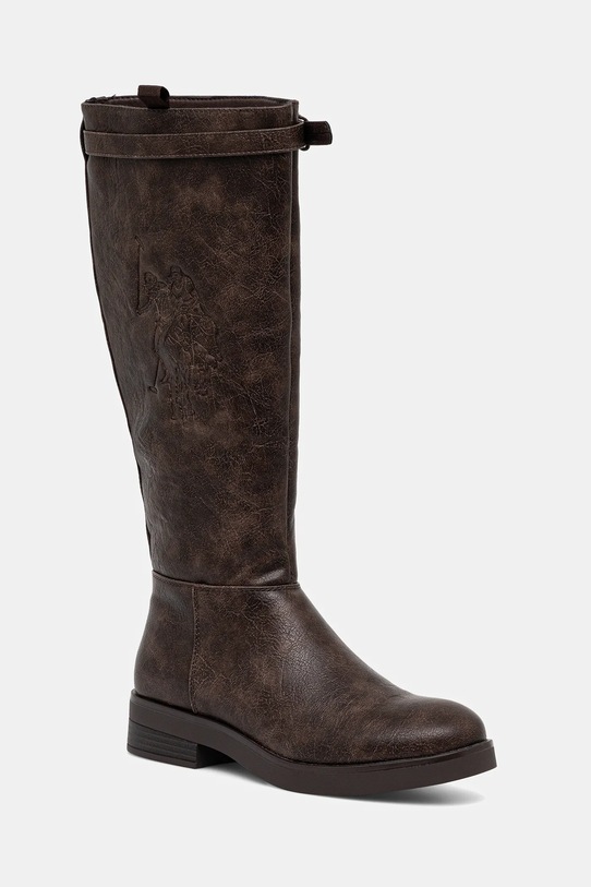 Vysoké čižmy U.S. Polo Assn. YLENIA001 plochý hnedá YLENIA001W.EY1