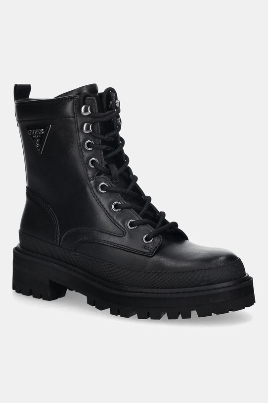 Guess workery skórzane BADA2 płaski czarny FLFB2D.LEA10.BLACK
