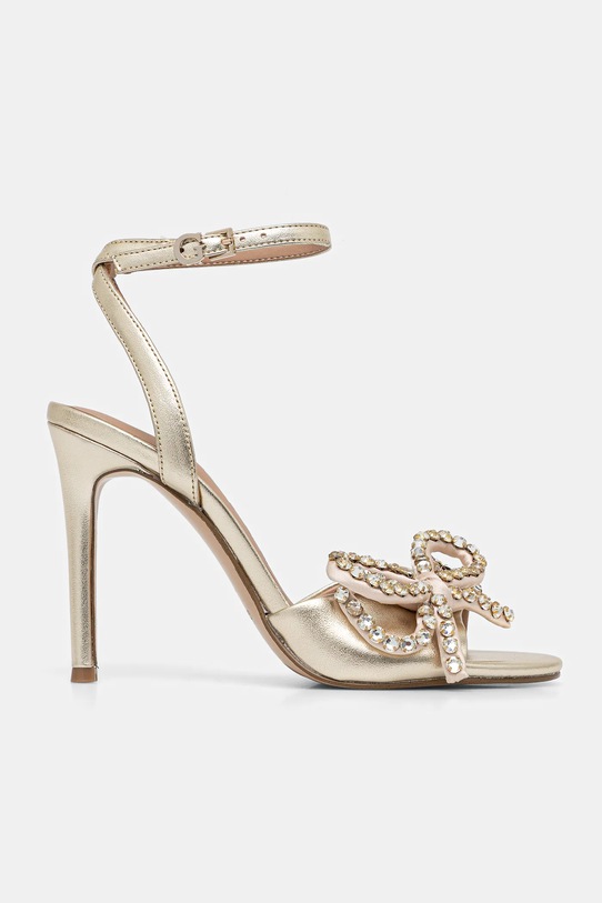 Δερμάτινα πέδιλα Guess CHARMIN2 FLFCR2.LEA03.GOLD χρυσαφί NC25