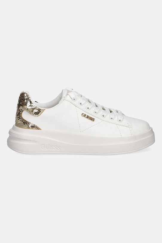 Δερμάτινα αθλητικά παπούτσια Guess ELBINA10 FLFE10.ELE12.WHIGO λευκό AW25
