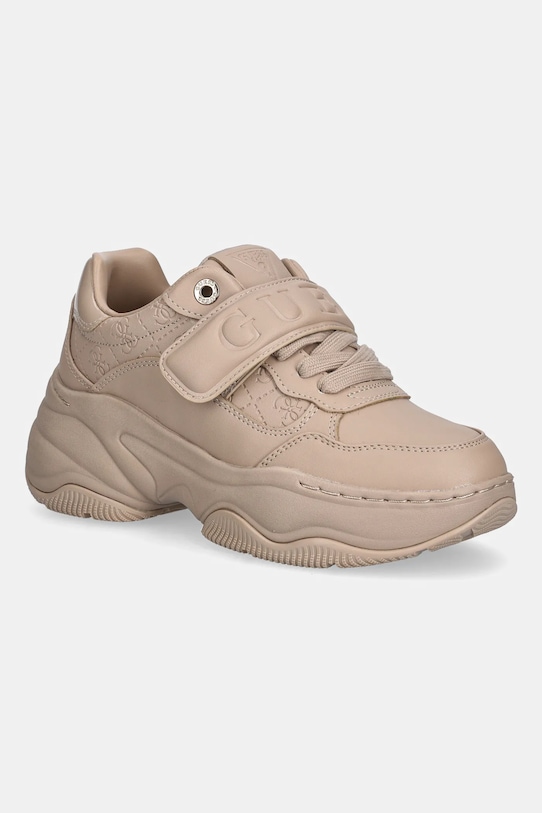 Guess sneakersy HELINN imitacja skóry licowej beżowy FLFHNN.ELE12.BEIGE