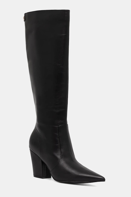 Kožené čižmy Guess NARIEL usňová koža čierna FLFNRL.LEA11.BLACK