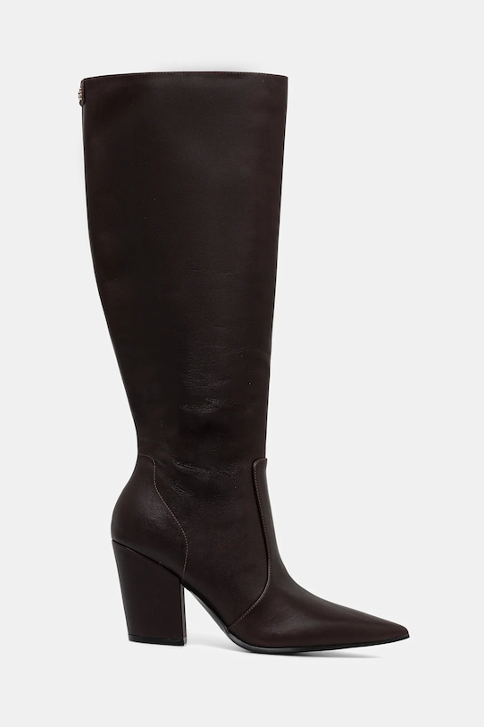 Guess kozaki skórzane NARIEL FLFNRL.LEA11.BROWN brązowy NC25