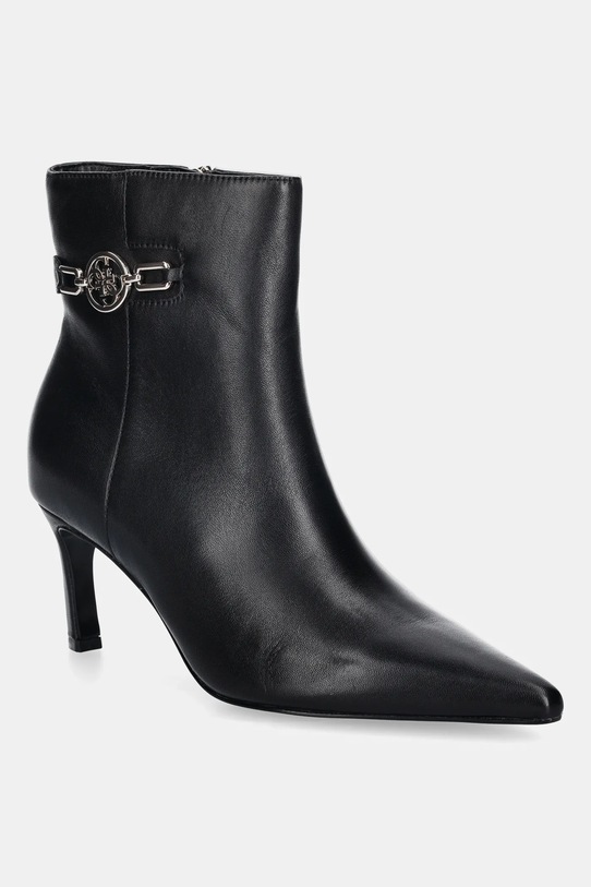 Guess botki skórzane PAISLIE nieocieplane czarny FLFPAI.LEA10.BLACK