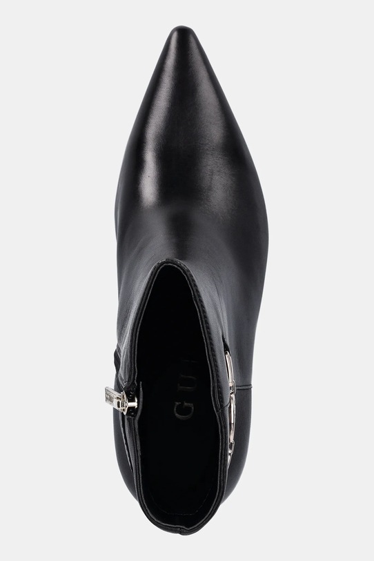 Guess botki skórzane PAISLIE czarny FLFPAI.LEA10.BLACK