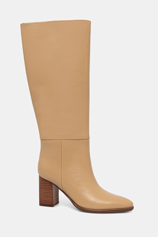 Δερμάτινες μπότες Guess PERINNA FLFPER.LEA11.BEIGE μπεζ AW25