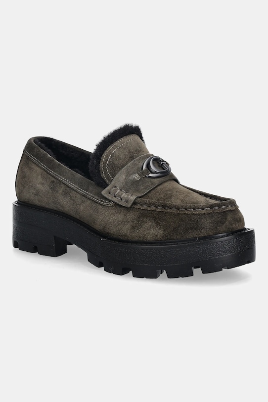 Guess mokasyny zamszowe YANIKAY platforma zielony FLFYKY.SUE14.GREEN