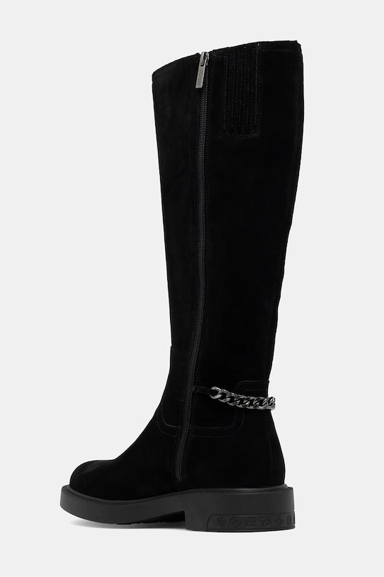 Încălțăminte Guess cizme din piele întoarsă FYONAL2 FLFYN2.LEA11.BLACK negru