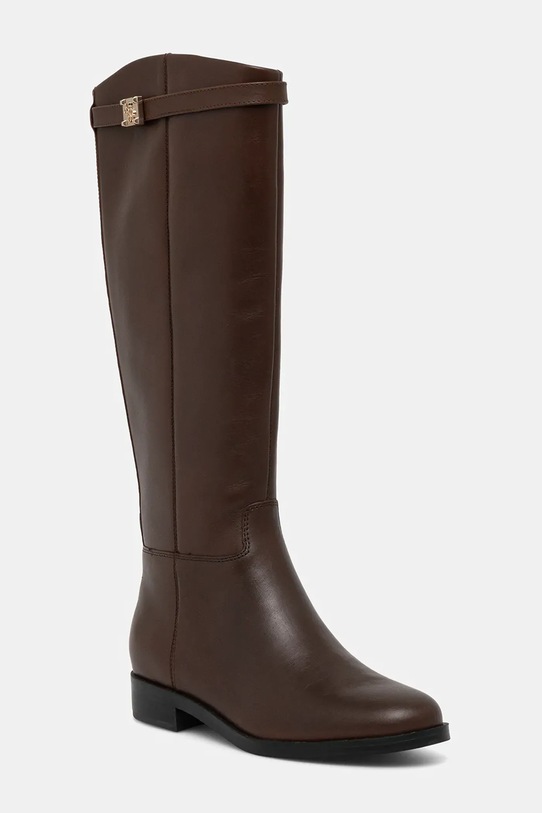 Шкіряні чоботи Guess ZORO без утеплення коричневий FLFZOR.LEA11.BROWN