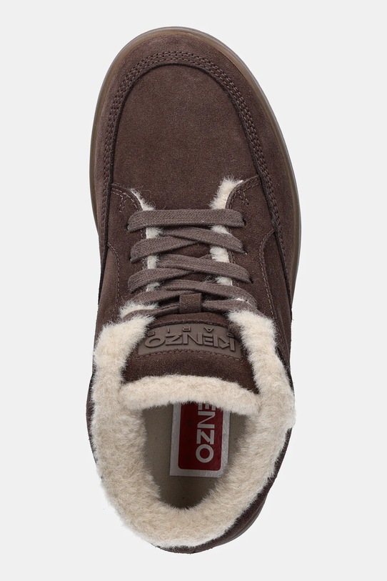 Kenzo sneakersy zamszowe Dome Mid Top Sneakers brązowy FF62SN062L58.14