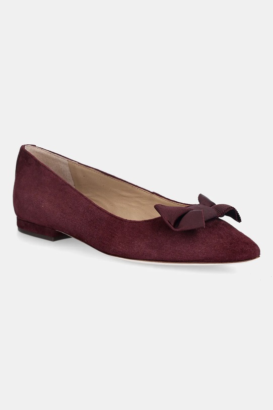 Lauren Ralph Lauren ballerine in pelle scamosciata Londyn Bow pelle scamosciata rosso 802955323004.600