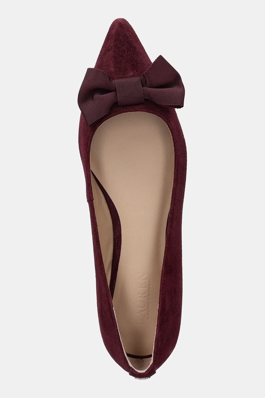 Lauren Ralph Lauren ballerine in pelle scamosciata Londyn Bow rosso 802955323004.600