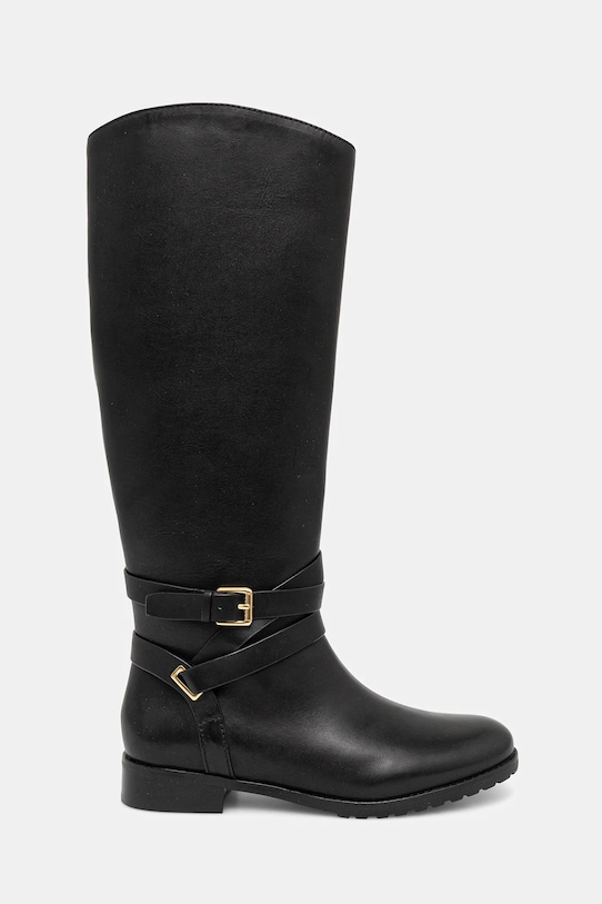 Lauren Ralph Lauren kozaki skórzane Collins Tll 802967771001.001 czarny AW25