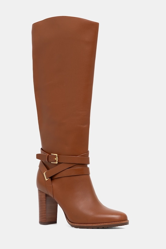 Lauren Ralph Lauren ghete de piele Cllns Tl Hl peste 8 cm maro 802974386001.200