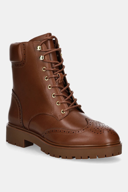 Δερμάτινες μπότες Lauren Ralph Lauren Alysn Lup Pr φλατ καφέ 802977885001.200