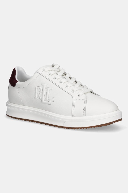 Δερμάτινα αθλητικά παπούτσια Lauren Ralph Lauren Ainsley δέρμα σαμουά λευκό 802979188003.100