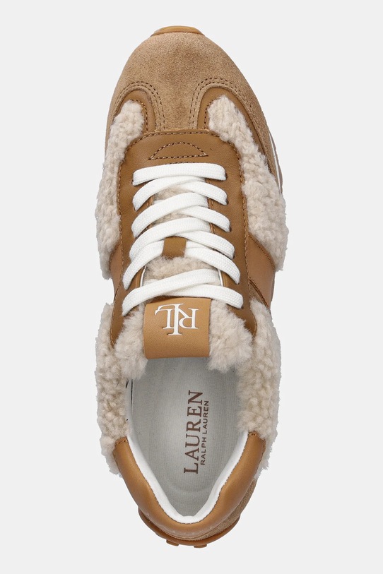 Lauren Ralph Lauren sneakersy skórzane Dani beżowy 802980566001.101