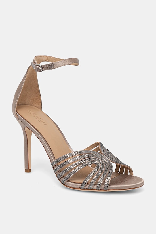 Πέδιλα Lauren Ralph Lauren Allie Mtstrp υφασμάτινο χρυσαφί 802P02072001.230