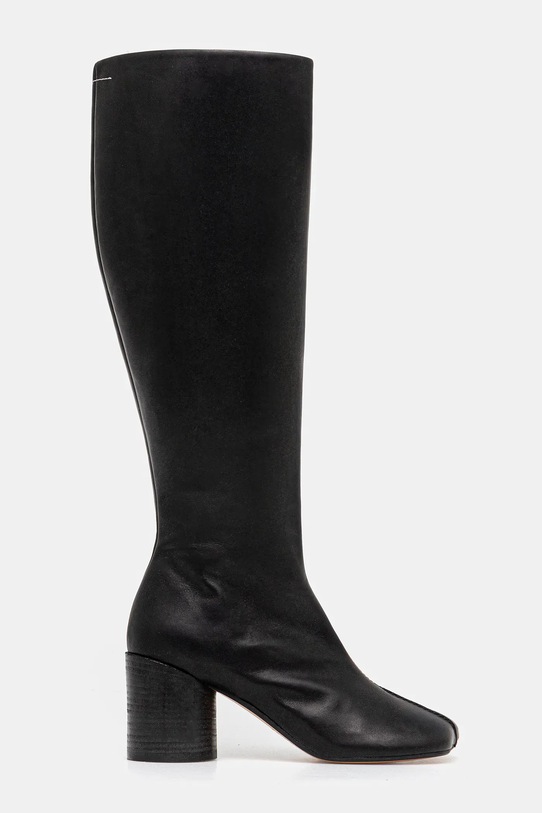 MM6 Maison Margiela kozaki skórzane S59WW0110.P5000.T8013 czarny AW25