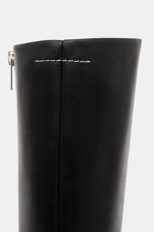 MM6 Maison Margiela kozaki skórzane czarny S59WW0110.P5000.T8013