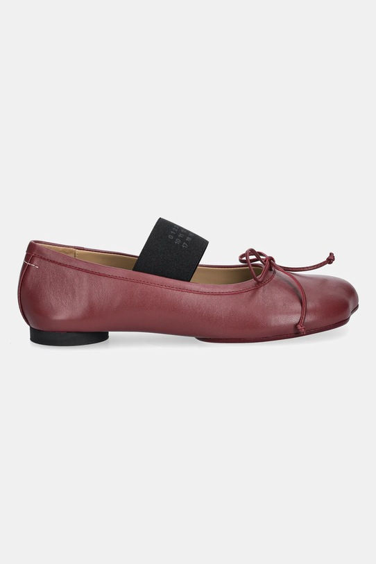 Δερμάτινες μπαλαρίνες MM6 Maison Margiela S59WZ0099.P3628.T5085 μπορντό AW25