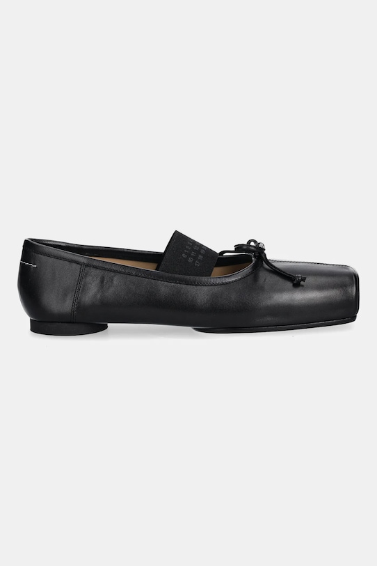 MM6 Maison Margiela baleriny skórzane S59WZ0103.P3628.T8013 czarny AW25