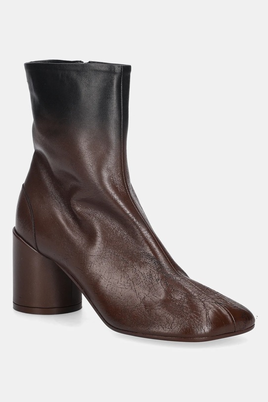 MM6 Maison Margiela botki skórzane słupek brązowy S66WU0131.P7439.HB099