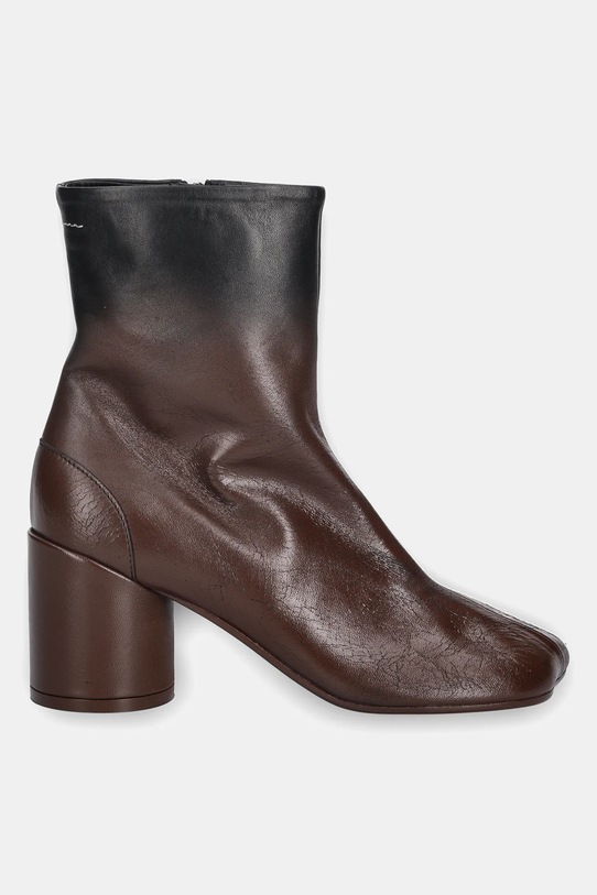 MM6 Maison Margiela botki skórzane S66WU0131.P7439.HB099 brązowy AW25