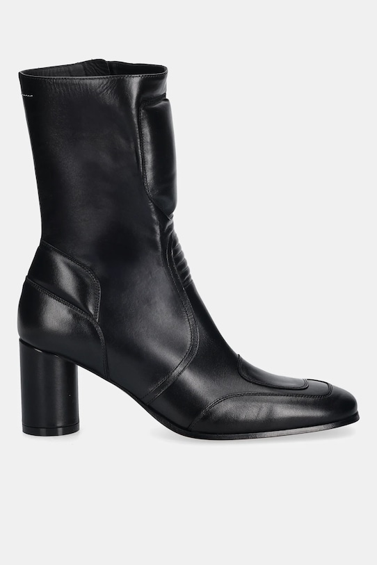 MM6 Maison Margiela botki skórzane S66WU0136.P3350.T8013 czarny AW25
