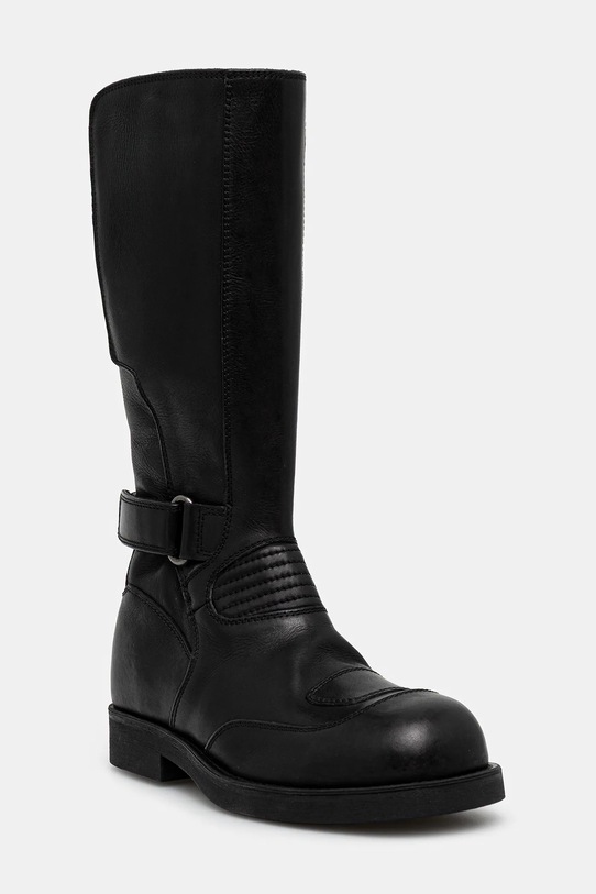 MM6 Maison Margiela kozaki skórzane płaski czarny S66WW0100.P7431.T8013