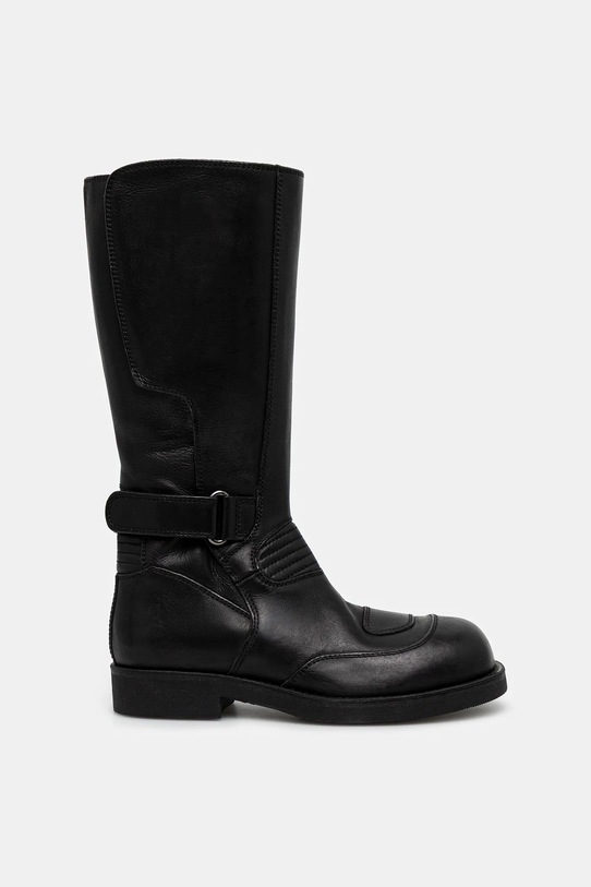 MM6 Maison Margiela kozaki skórzane S66WW0100.P7431.T8013 czarny AW25