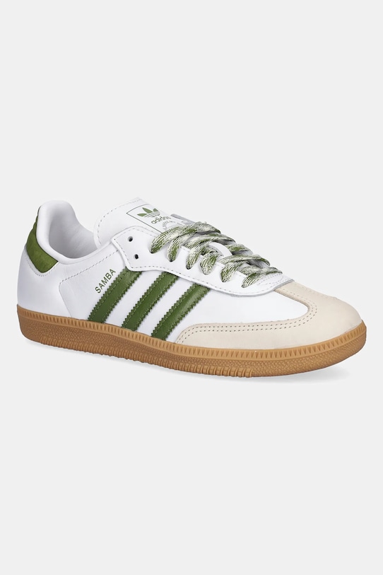 Kožené tenisky adidas Originals Samba Og W plochá biela JS1352