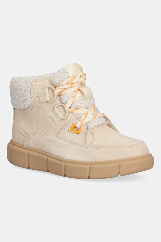Sorel cizme din piele întoarsă SOREL EXPLORER III NW LACE WP izolat bej 2077961292