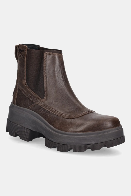 Sorel sztyblety skórzane JOAN FRWD CHELSEA tekstylny brązowy 2138421256