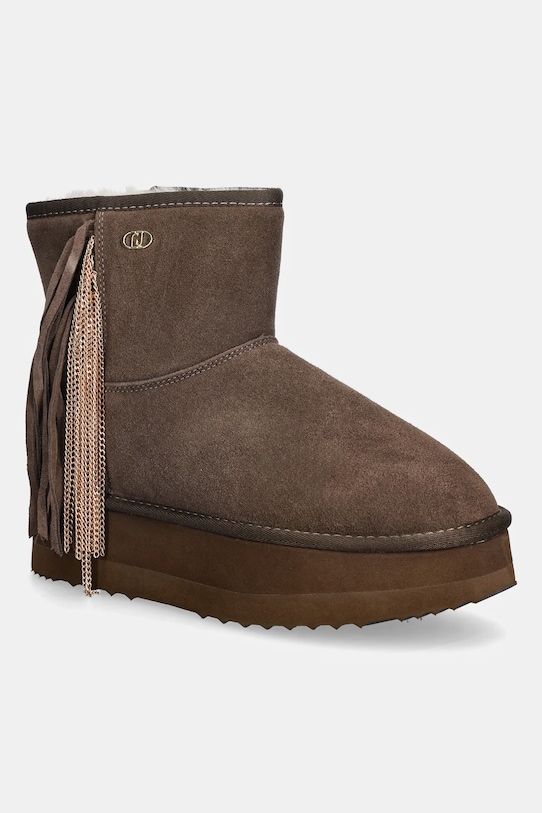 Μπότες χιονιού σουέτ Liu Jo JANE 09 χωρίς φερμουάρ καφέ SF5109PX002S3830