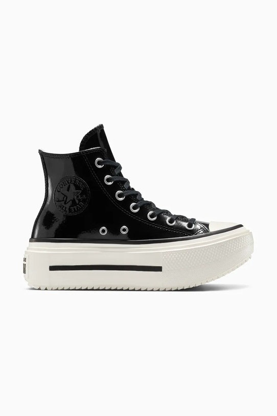 Πάνινα παπούτσια Converse Chuck Taylor All Star Lift Double Stack επικαλυμμένο δέρμα μαύρο A12977C