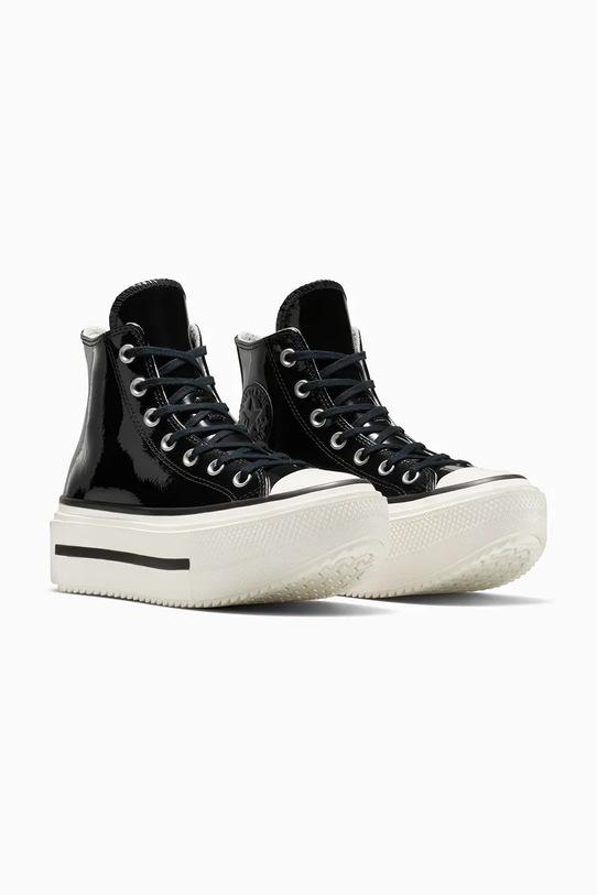 Πάνινα παπούτσια Converse Chuck Taylor All Star Lift Double Stack A12977C μαύρο AW25