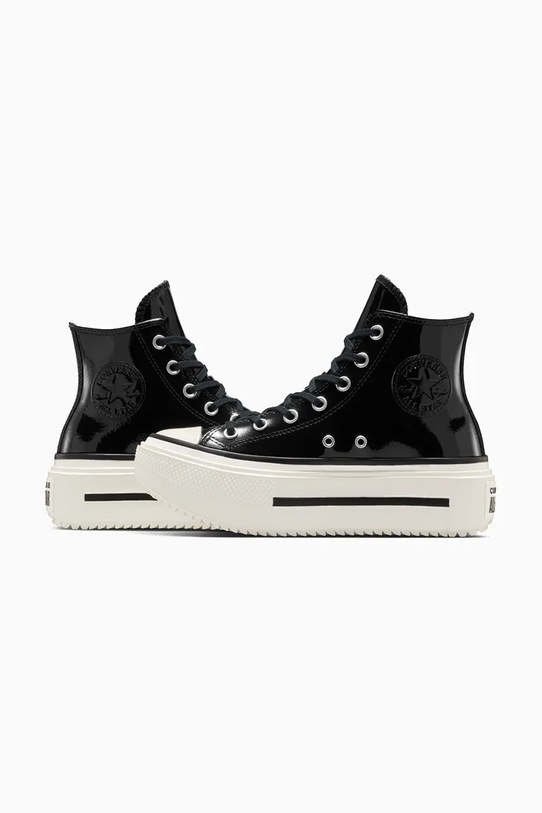 Πάνινα παπούτσια Converse Chuck Taylor All Star Lift Double Stack μαύρο A12977C