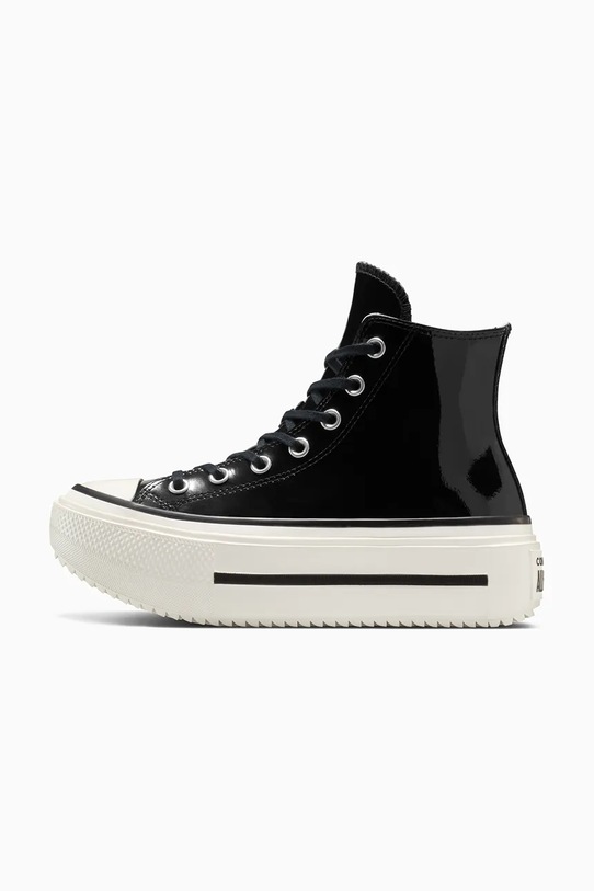 Πάνινα παπούτσια Converse Chuck Taylor All Star Lift Double Stack A12977C μαύρο