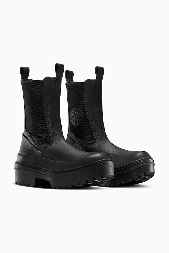 Converse sztyblety skórzane Chuck Taylor All Star Lugged Heel Nu A12985C czarny AW25