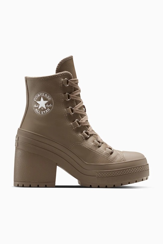 Converse stivaletti alla caviglia in pelle Chuck 70 De Luxe Heel pelle fiore marrone A13064C