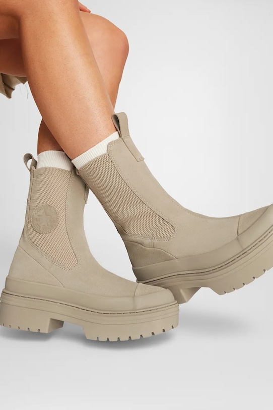 Semišové topánky chelsea Converse Chuck Taylor All Star Lugged Heel Nu A14544C