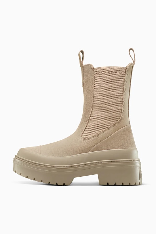 Semišové topánky chelsea Converse Chuck Taylor All Star Lugged Heel Nu A14544C béžová