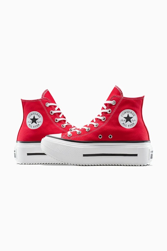 Πάνινα παπούτσια Converse Chuck Taylor All Star Lift Double Stack κόκκινο A15542C